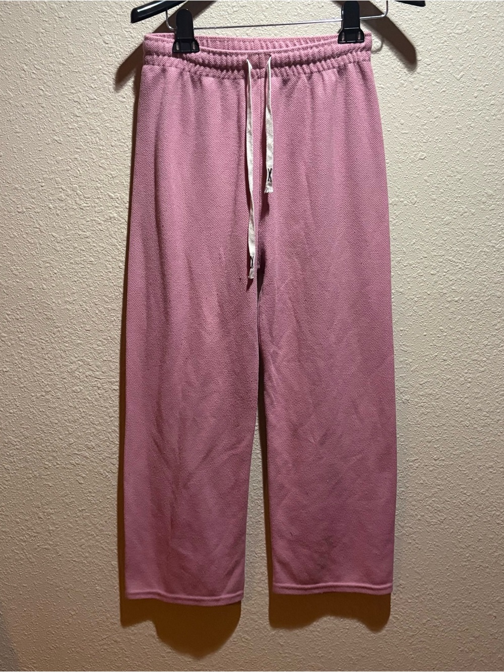 Wide Leg Drawstring Lounge Pants in Pink